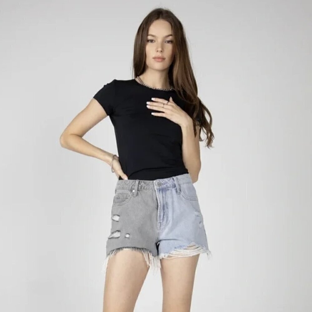 Ceros Two Tone denim jean shorts size 27